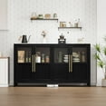 thumbnail image 2 of BeesClover Grande Armoire Buffet de Rangement avec Porte en Verre à l'Avant, Buffet Contemporain Style Ferme pour Salon, Salle à Manger Ou Cuisine, 2 of 8