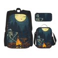 thumbnail image 1 of Fotbe Moonlit Skeleton Campfire Set Escolar 3 en 1 para Niños - Mochila Duradera con Lonchera Aislante y Estuche para Lápices - Mochila Escolar para Niños y Niñas, 1 of 7