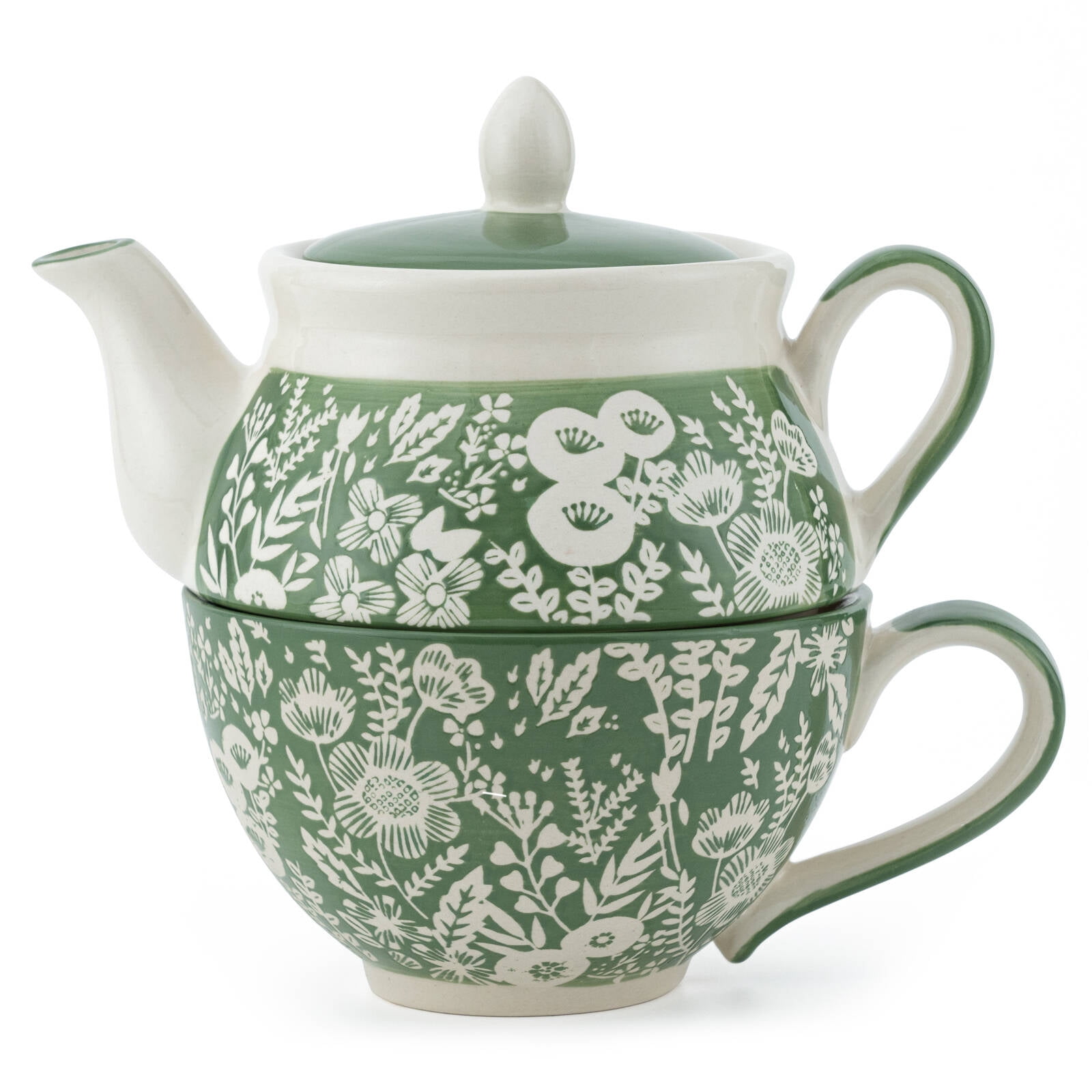 超目玉 Taimei Teatime Ceramic Tea for One Set, 15-oz Teapot with Infuser and  Cup, 食器、グラス、カトラリー