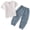 White, variant on UngA Toddler Baby Boy 2 Piece Outfit Summer Cotton Linen Casual Short Sleeve T-Shirt Pants Set Kids Cute Plain Spring Clothes (Sky Blue,2-3 Years)