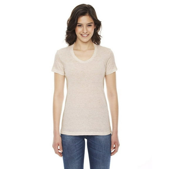 TR301W American Apparel Ladies Triblend Short-Sleeve T-Shirt Tri-Oatmeal L