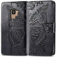 thumbnail image 2 of Designed for Samsung Galaxy S9 Phone Case Wallet,Butterfly Embossed PU Leather Flip Folio Cover Credit Card Holder Slots Stand with Wrist Strap Phone Case for Samsung S9 5.8 Inch (Black), 2 of 13