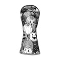 thumbnail image 6 of Golf Club Head Covers BlackWhite Pumpkin for Driver and Fairway Woods, Premium PU Leather, Waterproof, Velvet Lining, Unisex Golf Gift, 6 of 11