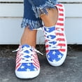 thumbnail image 2 of Rokment 4th of July Independence Day Low Top Fashion Sneakers for Women Patriotic Canvas Spring Fall Casual Comfortable Walking Flat Tennis Shoes Blue Size 6, 2 of 5