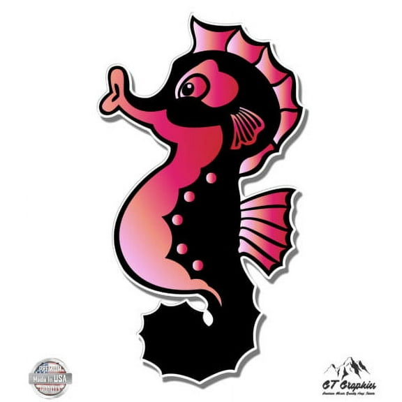 Cute Seahorse - 3" Vinyl Sticker - For Car Laptop I-Pad Phone Helmet Hard Hat - Waterproof Decal