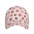 thumbnail image 2 of Kdxio Unisex Hand Drawn Strawberry Pattern Baseball Cap Unisex Washed Classic Adjustable Hat, 2 of 8