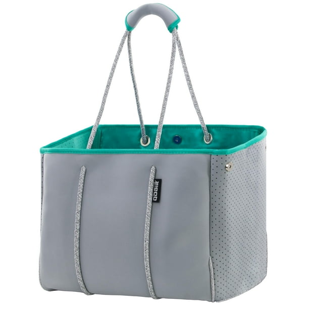 Bolsa de Playa Tote QOGiR Neopreno Gris y Verde Grande