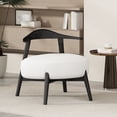 thumbnail image 2 of GDF Studio Acamar Polyester and Birch Wishbone Accent Chair, White + Black, 2 of 13
