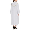 thumbnail image 2 of Doomiva Women Church Robe Metallic Shiny Flared Sleeve Loose Fit Choir Clergy Maxi Dress Minister Pastor Robe White XXL, 2 of 4