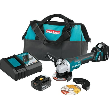 Makita LXT Cordless 4-1/2"/5" Cut-Off/Angle Grinder Kit 5.0Ah 18V Li-Ion 8500RPM