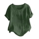 thumbnail image 1 of Blusas de manga corta con cuello redondo de color sólido informal de verano para mujer OAVQHLG3B Store lin121212, 1 of 5