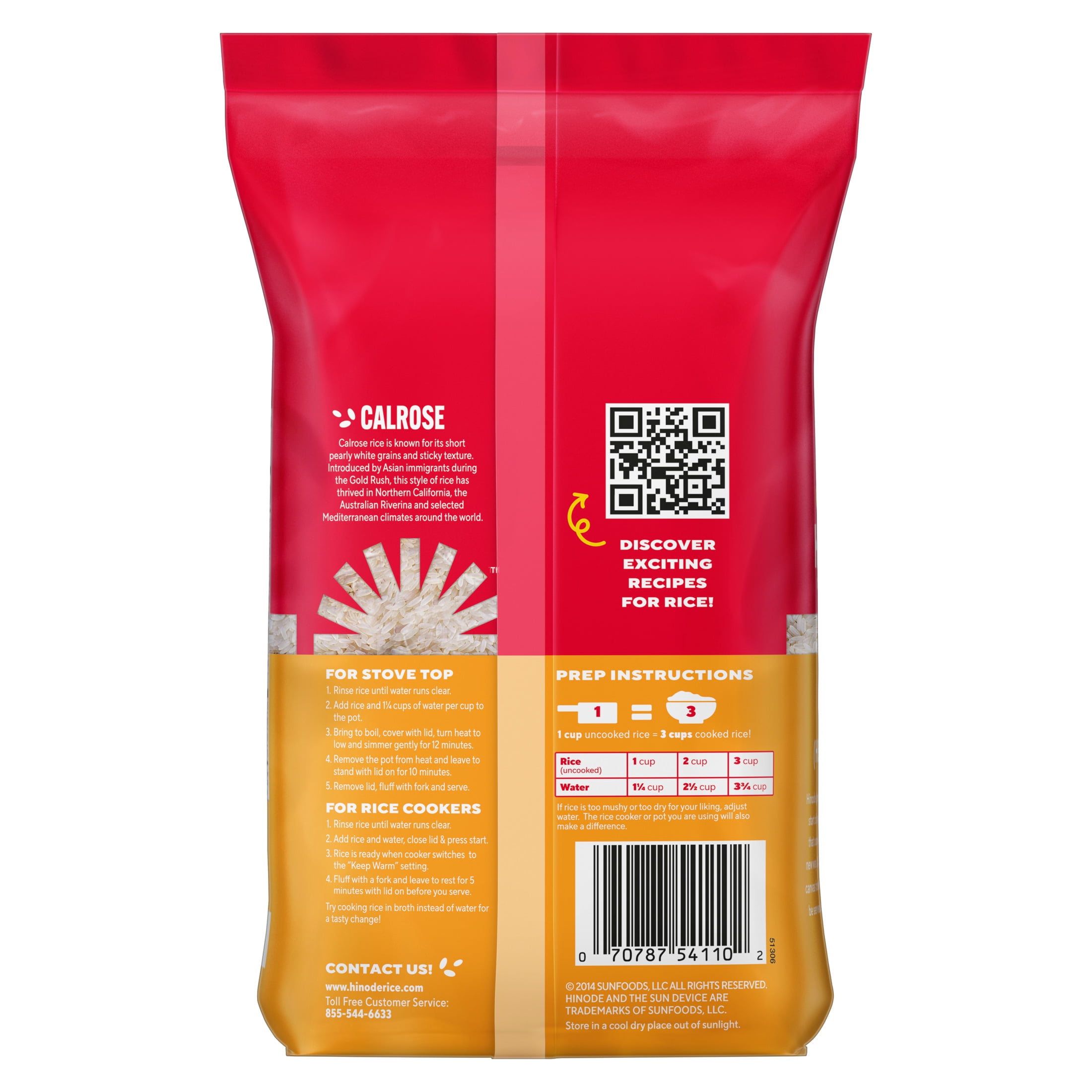 Hinode Medium Grain Calrose White Rice 5lbs