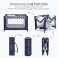 thumbnail image 5 of Dream On Me Zodiak Portable Playard with Carry Bag & Shoulder Strap, Navy, 5 of 17