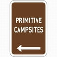 thumbnail image 1 of Primitive Campsites White On Brown W Left Arrow 8x12 Inches Tin Metal Signs Road Street Sign, 1 of 4