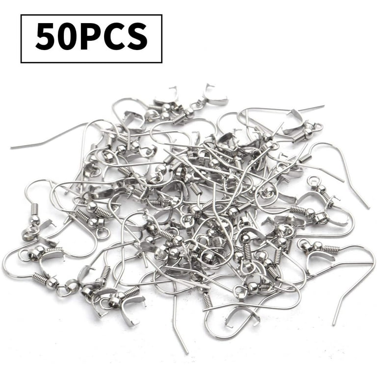 Generic 200pcs 316 Surgical Stainless Steel Earring Clasps Fish Hook  Dangler DIY Drop Earring Base Findings For Jewelry Making Supplies