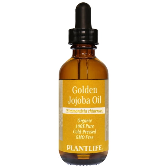 Plantlife Golden Jojoba Carrier Oil - Cold Pressed, Non-GMO, and Gluten Free Carrier Oils - for Skin, Hair, and Personal Care - 2 oz