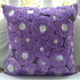 thumbnail image 4 of The HomeCentric Purple Pillow Cover Pack of 2 18x18 inch (45x45 cm) Handmade Purple Pillow Cover Ribbon Lavender Rose Flower Floral Theme Pillow Cover Square Silk Pillow Cover Floral - Lavender Roses, 4 of 4