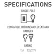 thumbnail image 4 of Interruptor de luz Legrand Pass & Seymour 660ISLCC10 15A Ivory, 4 of 5