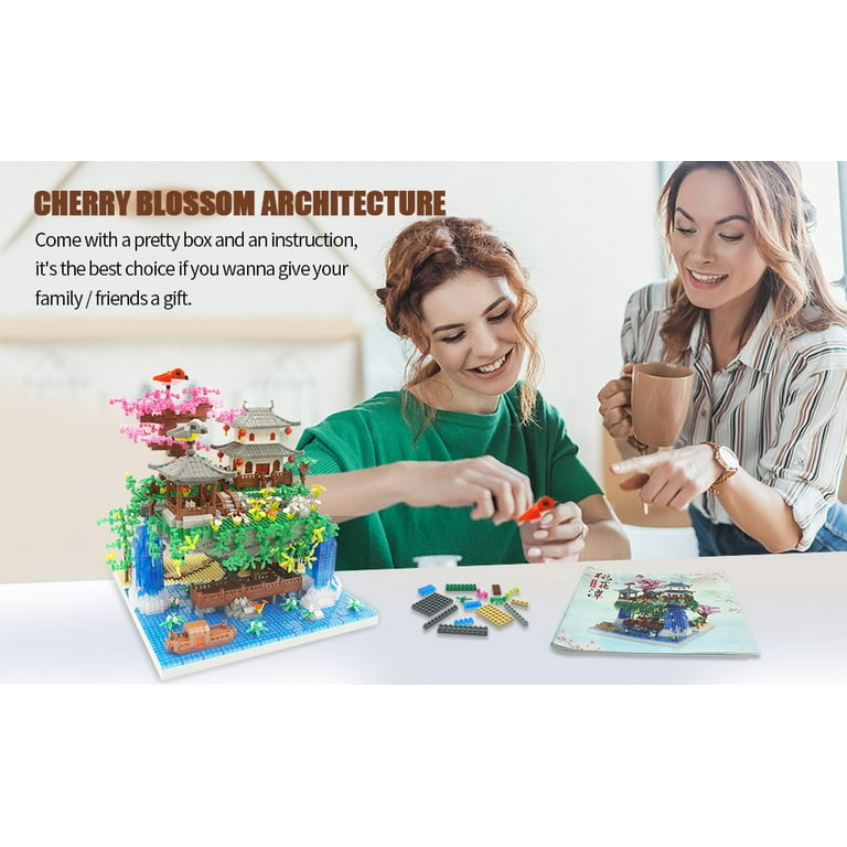 Yushinv Cherry Blossom Tree Building Set 3220 Pcs, Original  Music(Symphony),Pink Bonsai Building Set 