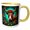 Yellow/White, variant on 3drose, Ox Surrounded by a Wreath of Red Clover Tattoo Style Art, 11oz Mug