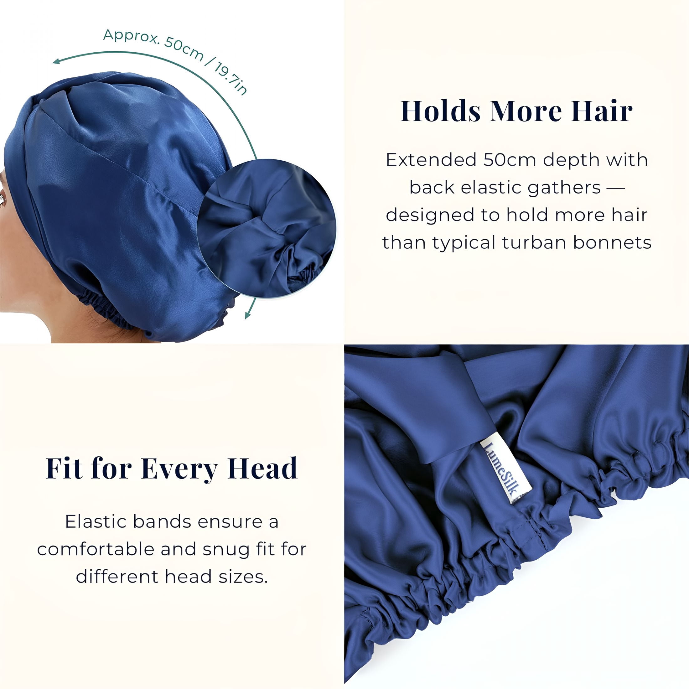 TELOLY 100% Mulberry Silk Bonnet,Double-Layered Hair Bonnet for Sleeping Women,Pure Silk Turban,Night Sleep Hair Wrap