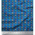 thumbnail image 1 of Soimoi Moss Georgette Fabric Crossbone & Skull Halloween Print Fabric by The Yard 42 Inch Wide, 1 of 3
