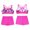 Gardenia&Hot Pink, variant on TiaoBug Kids Girls Holiday Swimwear 2 Piece Printed Tankini Swimsuit Strappy Back Crop Top with Shorts Bathing Suit Lily&Black 8
