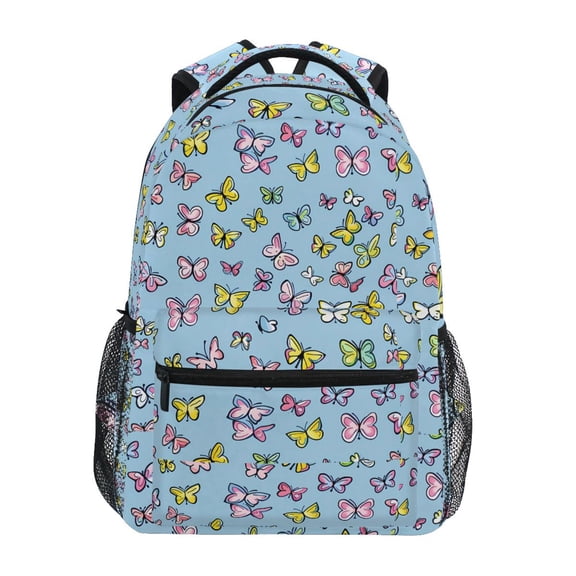 ALAZA Stylish Backpack Butterfly on Blue Elementary Bookbag Personalized Laptop School Bags Travel Daypack