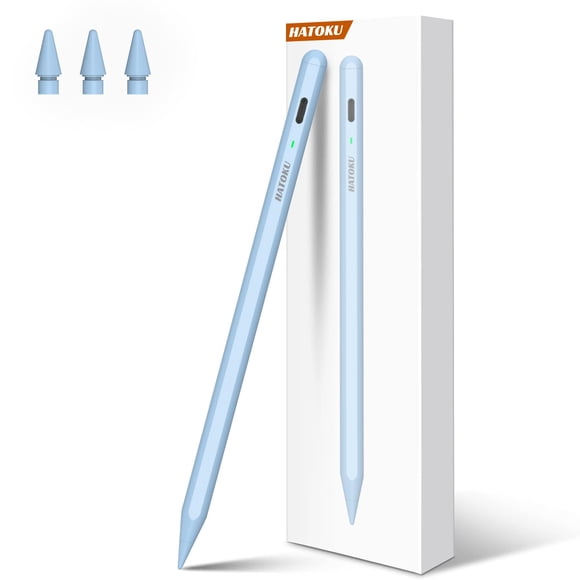 Lápiz óptico HATOKU para iPad 2018-2024:15 minutos de carga rápida, color azul