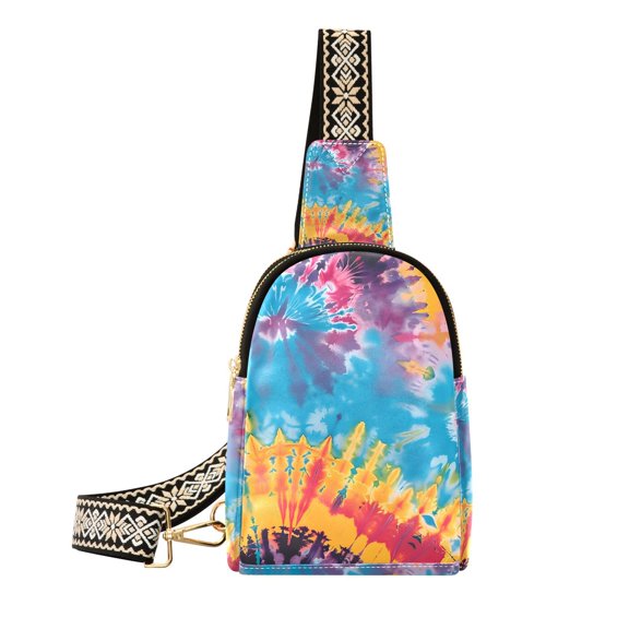 Tye Dye Crossbody Bags Fanny Pack Sling Bag for Travel Chest Bag Shoulder Bag for Women Trendy