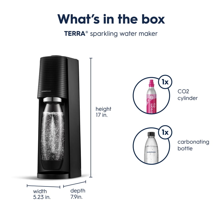 SodaStream Terra Sparkling Water Maker Bundle with CO2, Bottle +