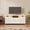 White, variant on CazToi 63" 10 Drawers TV Stand with LED & Outlets Fabric Dresser Media Console Fits 75" TVs