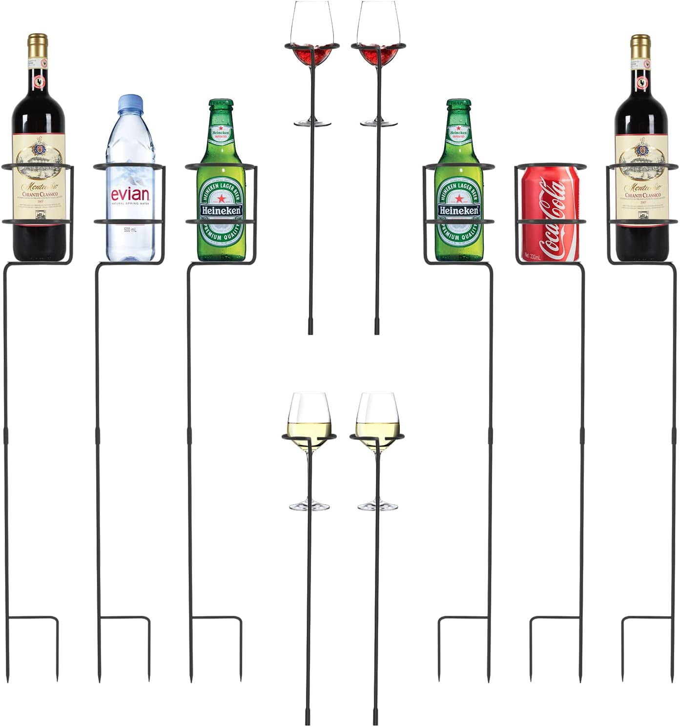 Urban Deco Heavy Duty Outdoor Drink Holder Set of 10,Stakes Beach Cup
