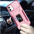 thumbnail image 3 of For Apple iPhone 12 / 12 Pro Camera Cover Phone Case with Magnetic Rotation Ring Stand [Military Grade] Hybrid Hard Shockproof Cover ,Xpm Phone Case [ Pink ], 3 of 8