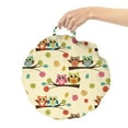 thumbnail image 2 of Owl Print Round Floor Cushion with Handle, Cartoon Pattern of Birds on Branches and Colorful Fallen Leaves, Decorative Pillow for Living Room & Dorms, 18" Round, Cream and Multicolor, by Ambesonne, 2 of 4