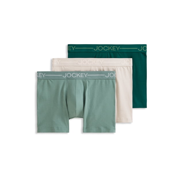 Jockey Boxeur-Brief Extensible en Coton Biologique pour Hommes 4 Po - Lot de 3