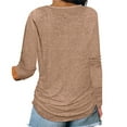 thumbnail image 4 of CZHJS Back to School Clothes Under $10 Dressy Hide Belly Long Shirt Long Sleeve Shirts 1/4 Zip up V-Neck Solid Plus Size Tops for Women Tunic Tops to Wear with Leggings Comfy Flowy Khaki M, 4 of 6