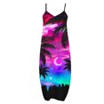 thumbnail image 5 of Up to 60% Off! pstuiky Summer Dress, Women Sleeveless V-Neck Suspender Dress Printed Dress Floor-Length Dress Loose Leisure Dress on Sale Multicolor M, 5 of 5