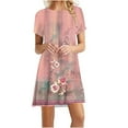 thumbnail image 1 of Cameland Robe d'Été pour Femme, Mode Bord de Mer, Décontractée, Imprimée, à Manches Courtes, à Col Rond, 1 of 4