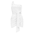 thumbnail image 5 of Women Off Shoulder Dress White Sparkly Dress Carnival Outfit Business Casual Dress, 5 of 6