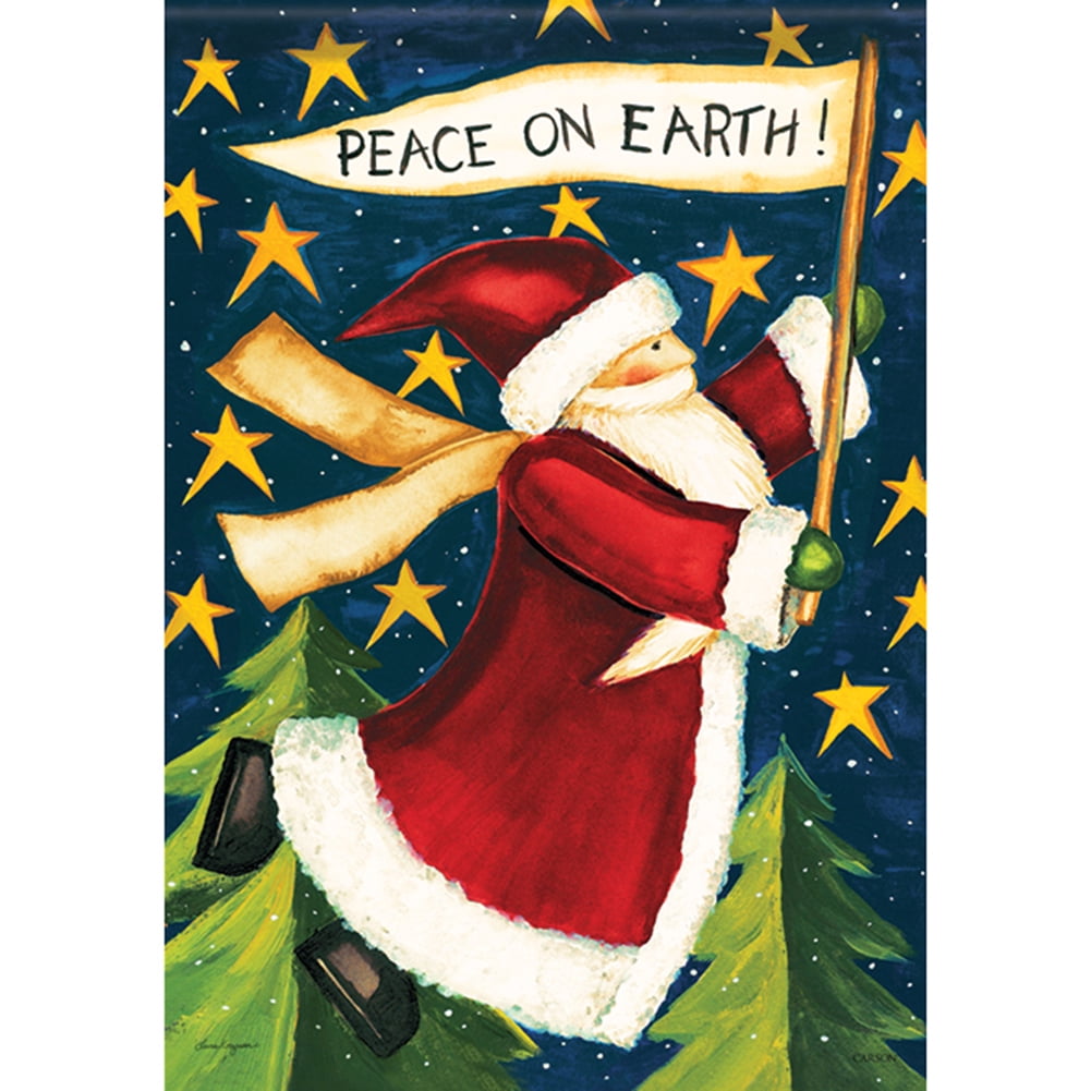 Carson Peace on Earth Santa Dura Soft Double Sided House Flag - Walmart.com