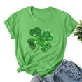 thumbnail image 2 of Besolor T-Shirts de la Saint-Patrick pour Femmes, Col Rond, Manches Courtes, T-Shirts Basiques, T-Shirts Graphiques Shamrock, Hauts de Festival, 2 of 3