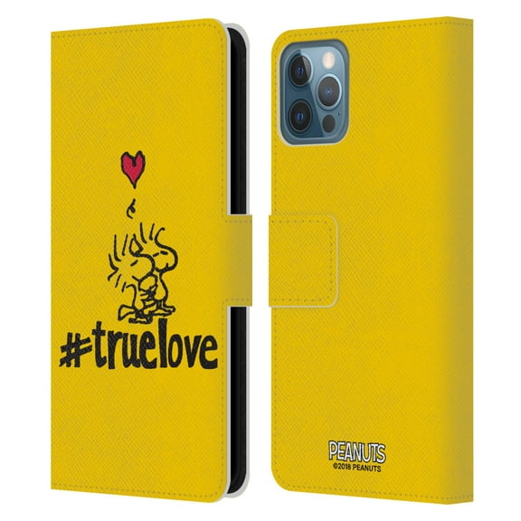 Head Case Designs Officially Licensed Peanuts Sealed with A Kiss Woodstock True Love Leather Book Wallet Case Cover Compatible with Apple iPhone 12 / iPhone 12 Pro