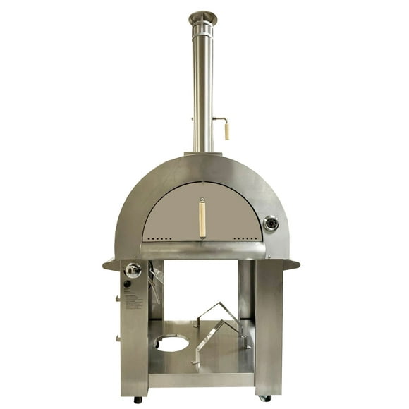 CROWN Gas and Wood Pizza Oven, Stainless Steel Outdoor Pizza Oven HPO03SH