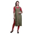 thumbnail image 1 of Bimba Kurti Droit Décontracté Imprimé Manches 3/4 Robe Kurta Longue pour Femmes, 1 of 6