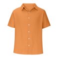 thumbnail image 5 of Jjayotai George T Shirts for Men, Men's Summer Casual Fashion Solid Color Short Sleeve Lapel Button Waffle Blouse Shirt, Classic Tees for Men, 5 of 6