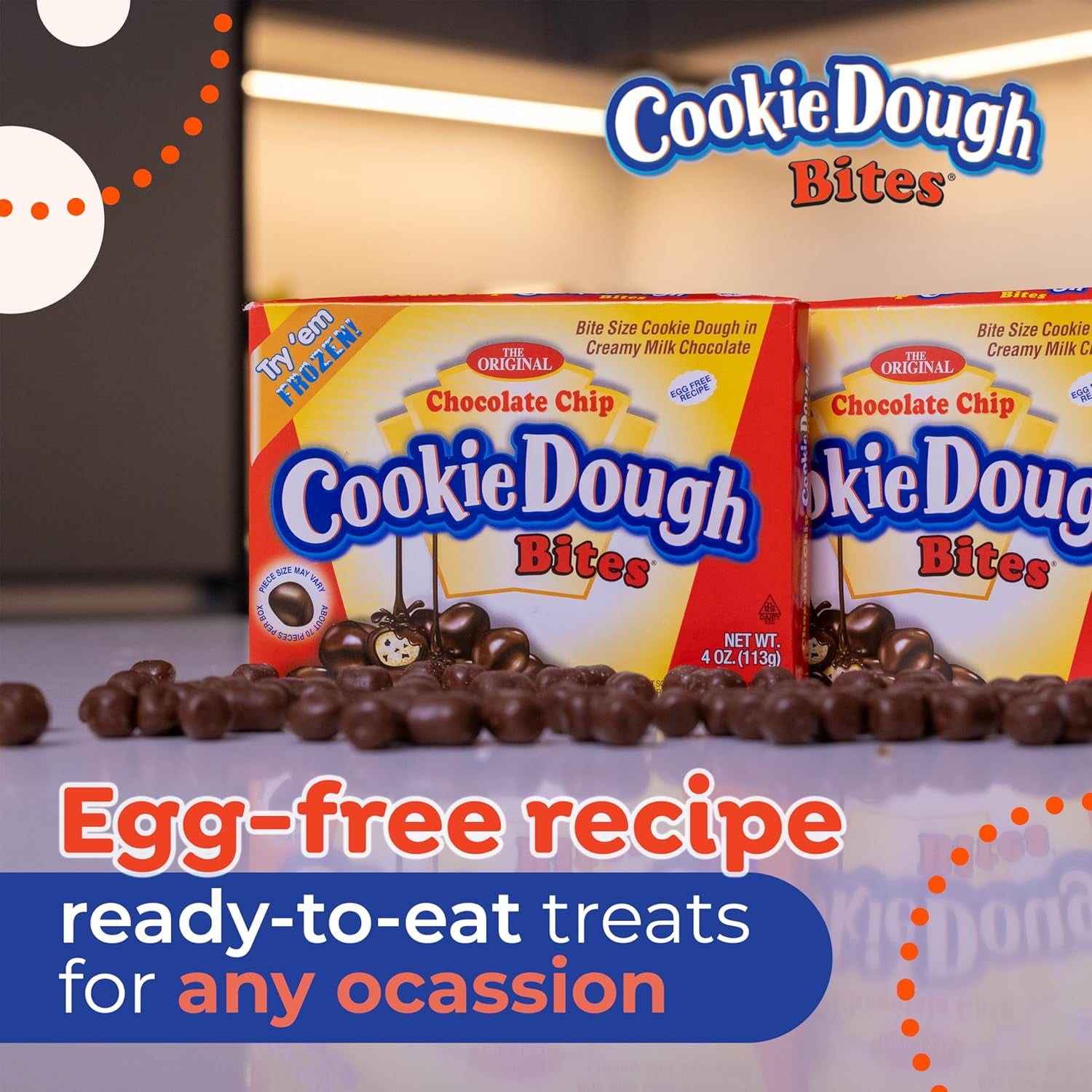 Cookie Dough Bites Chocolate Chip, 3.1 Oz, 12 Ct