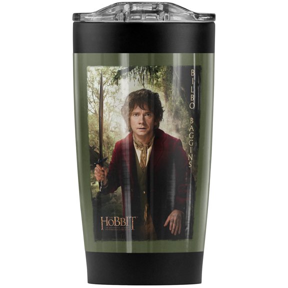 The Hobbit/Bilbo Poster Stainless Steel Tumbler 20 oz Coffee Travel Mug/Cup, Vacuum Insulated & Double Wall with Leakproof Sliding Lid | Great for Hot Drinks and Cold Beverages