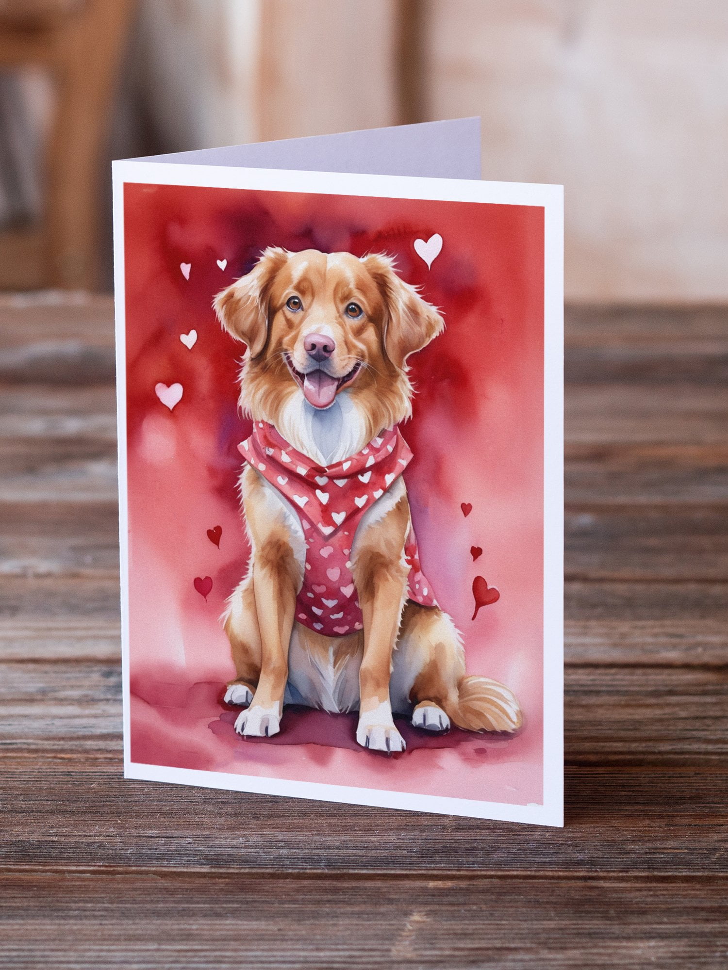 Nova Scotia Duck Tolling Retriever My Valentine Greeting Cards Pack of 8 7 in x 5 in