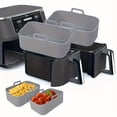thumbnail image 2 of 2pcs Set of Food-grade Silicone Air Fryer Liner Tray, Rectangular Oven Mat Baking Pan, Suitable for Pans, Easy to Clean and Reusable, 2 of 5